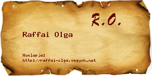 Raffai Olga névjegykártya